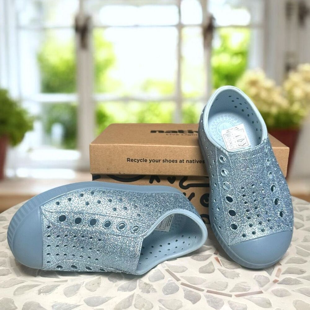 Native Jefferson Bling Glitter Slip-On Sneaker Water & Play  Shoes Toddler Baby